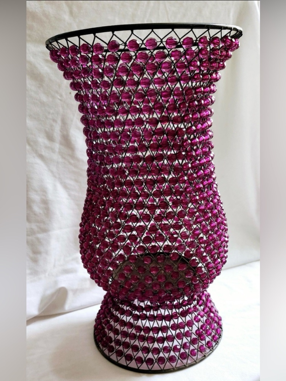 Beaded Decorative hurricane Vase